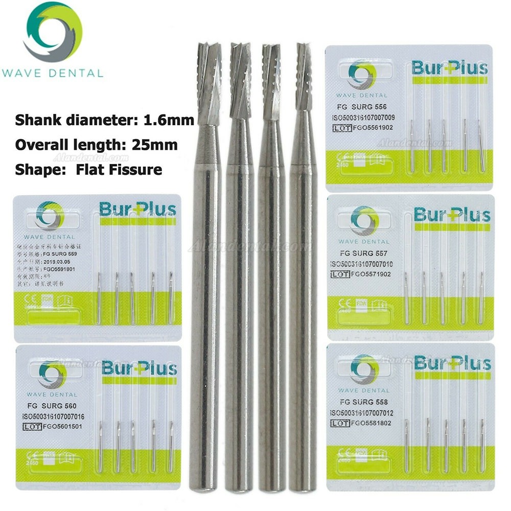 10Pcs FG Surgical Length 556 557 558 559 600 Burs Dental Friction Grip Carbide Surgical Bur